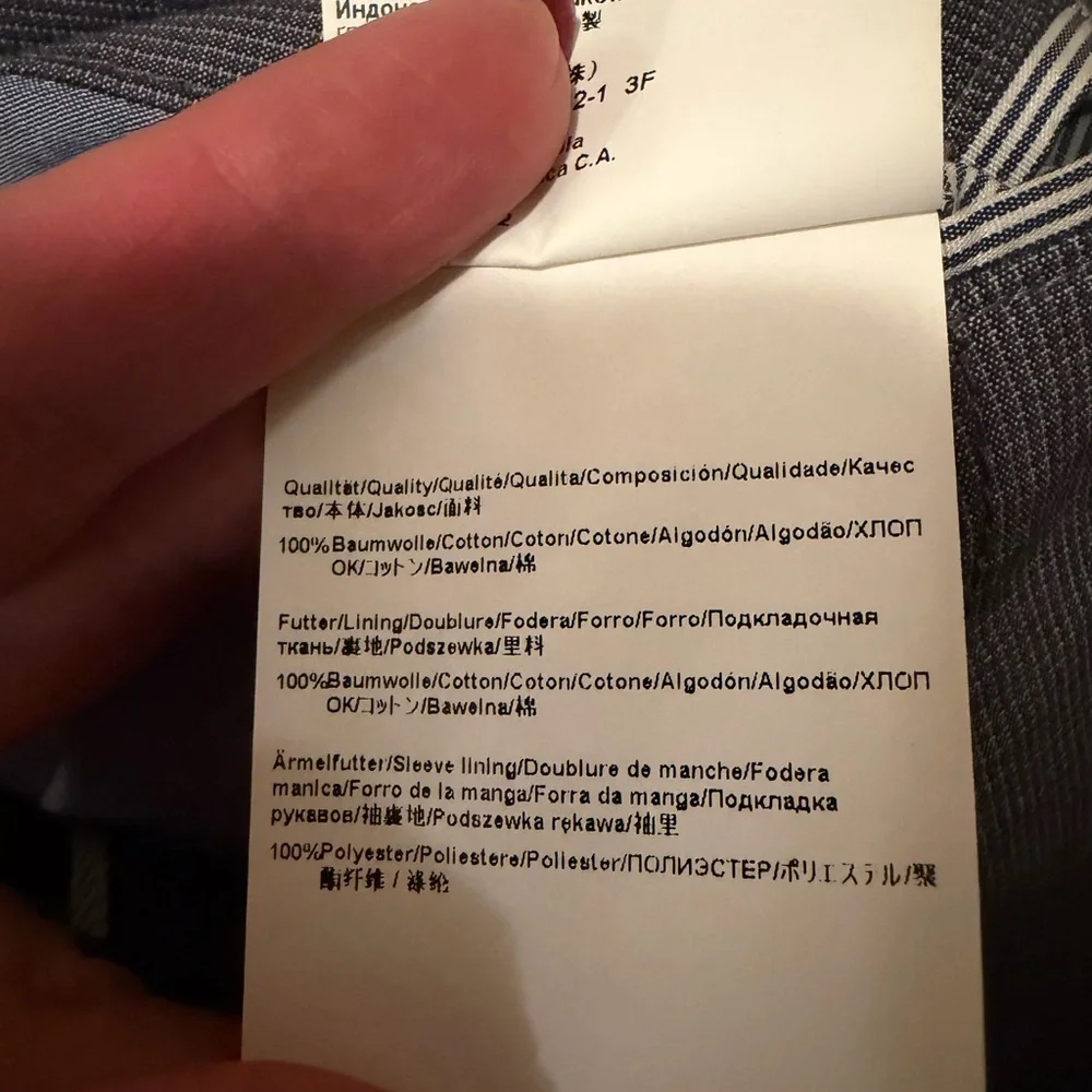 Hugo Boss Gray Sporty Two-Button Blazer in cotton fabric - Picture 10 of 10